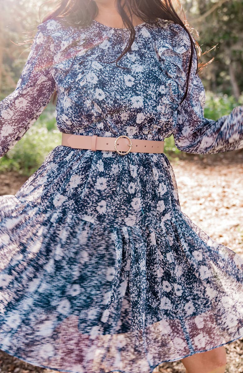 Rachel Parcell Circle Buckle Leather Belt, Alternate, color,