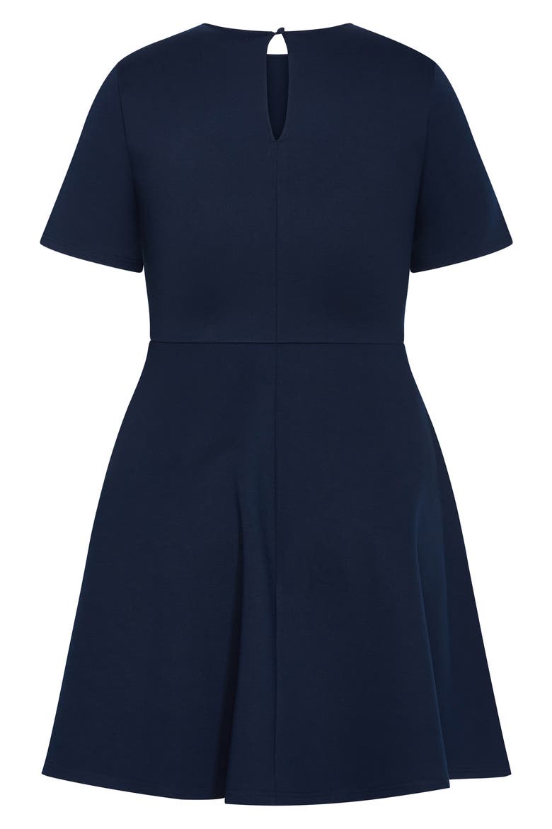 Cariline Fit & Flare Dress, Alternate, color, NAVY