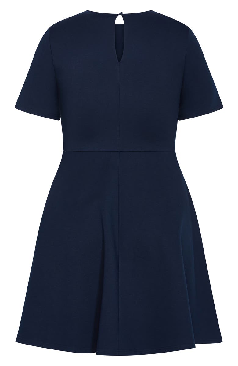 City Chic Cariline Fit 
Flare Dress, Alternate, color, Navy
