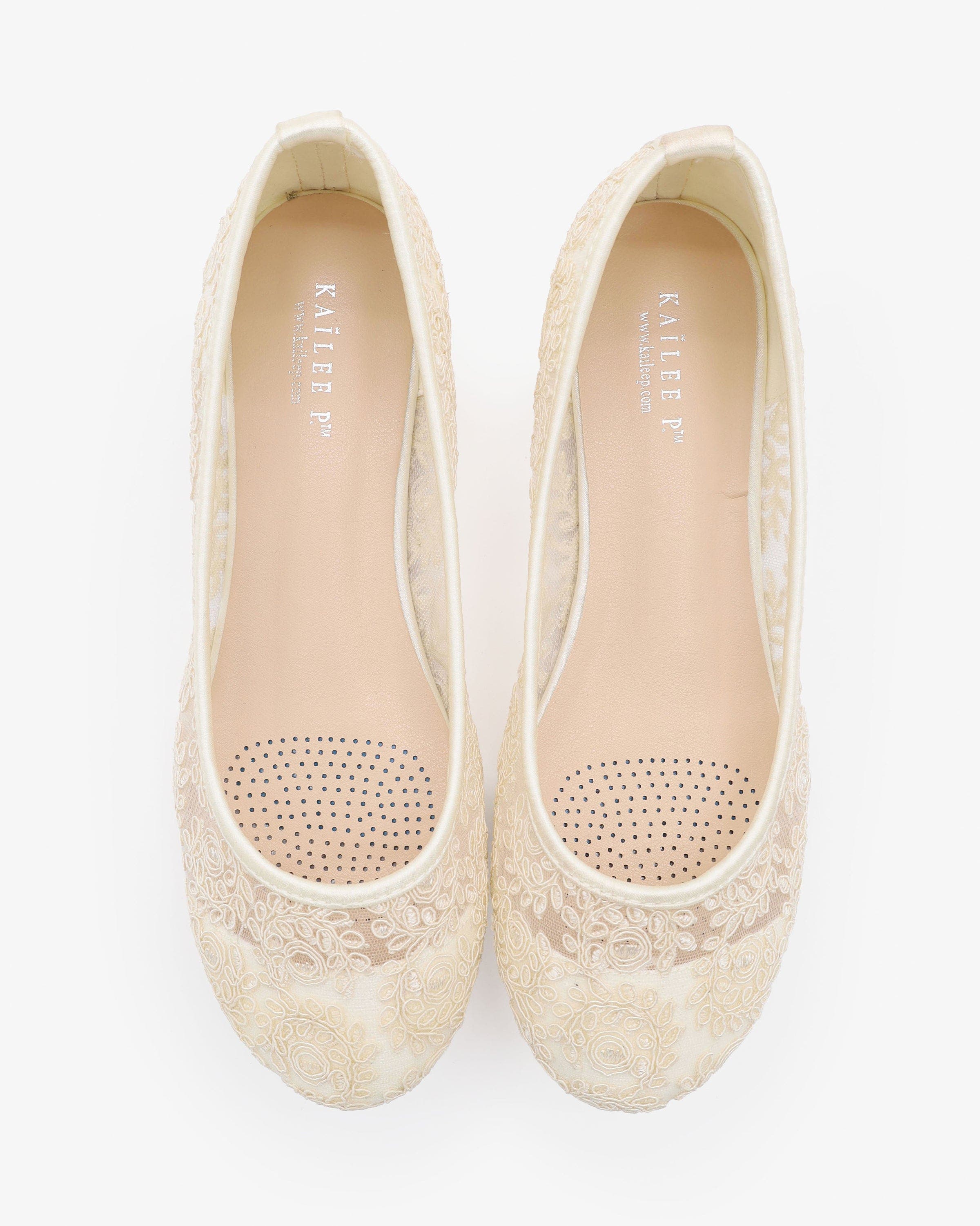 Baba Crochet Lace Ballet Flats, Alternate, color, Ivory