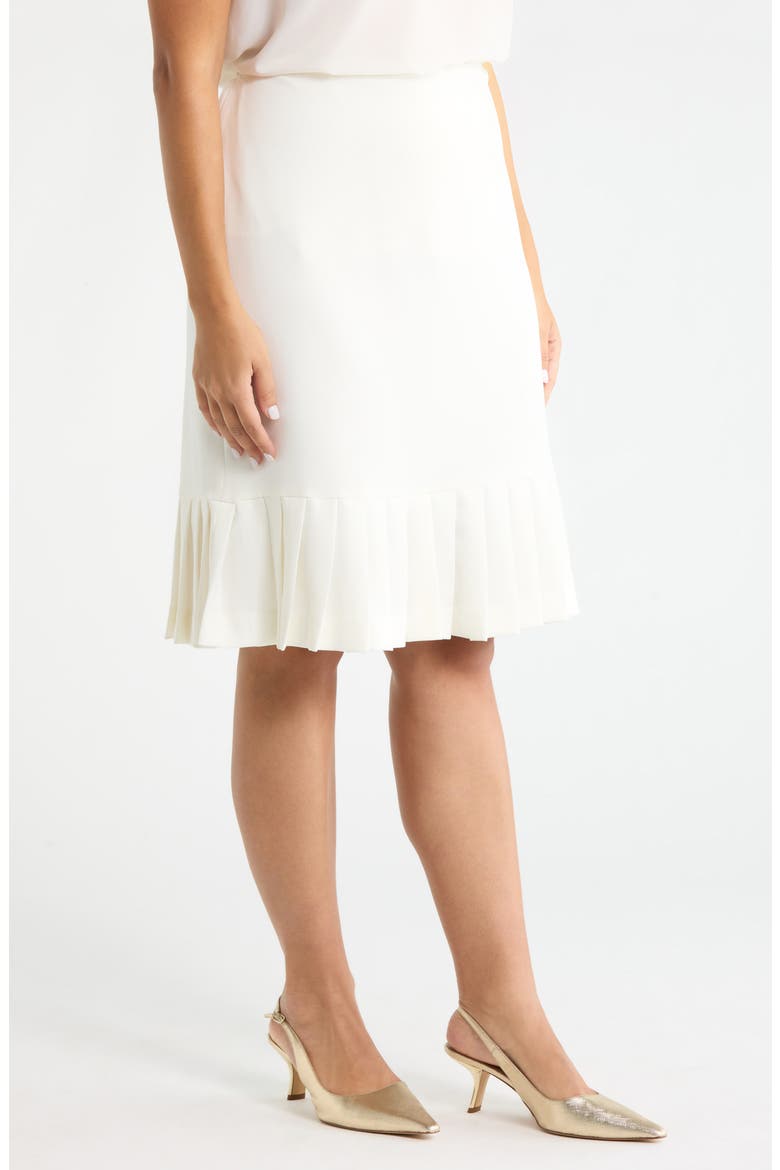 Pleated Hem Pencil Skirt, Alternate, color, VANILLA ICE