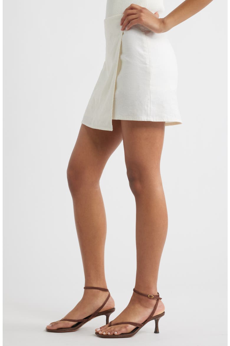 Linen Blend Skirt, Alternate, color, WHITE