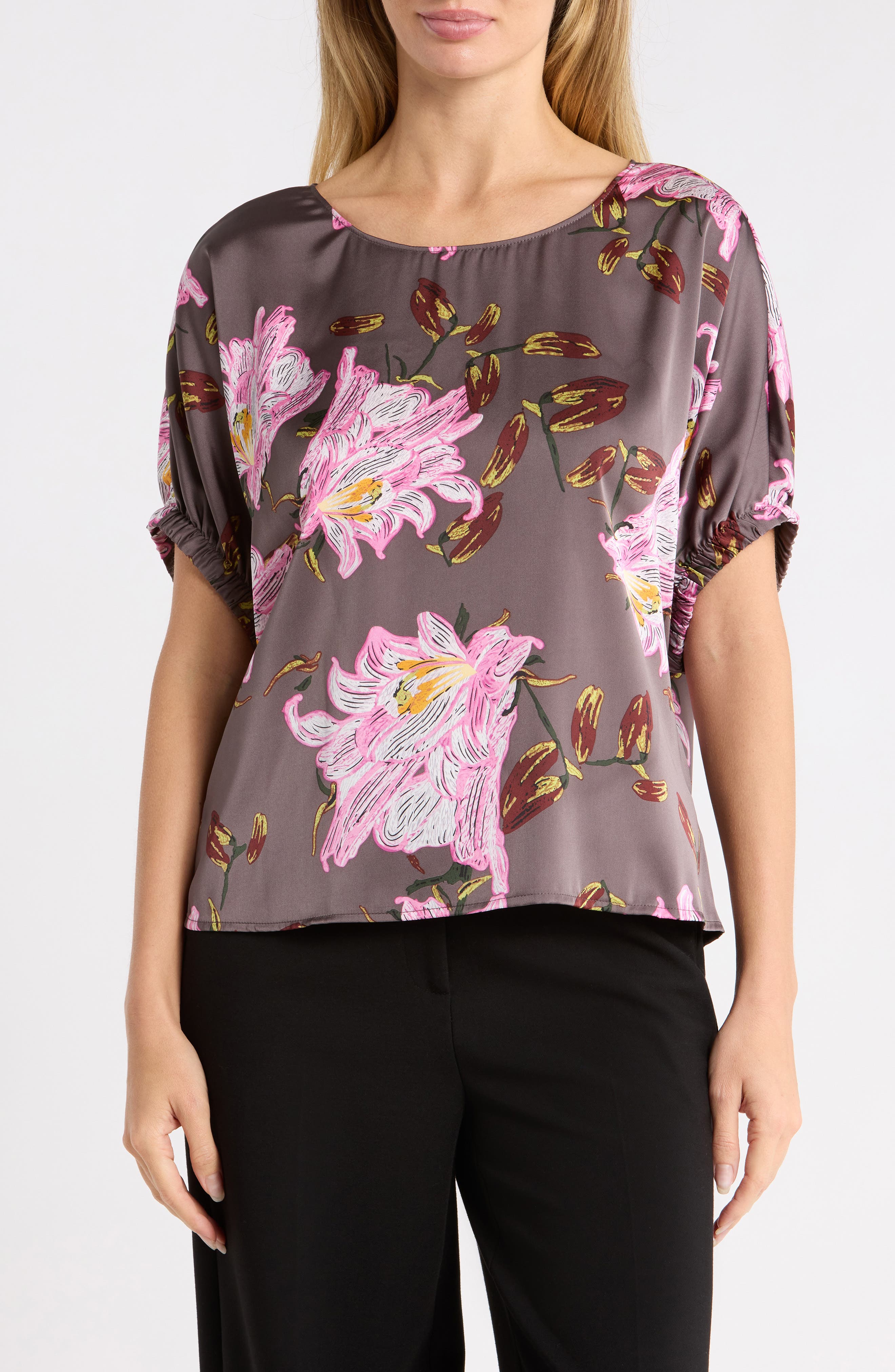 Crop Dolman Cinch Sleeve Top