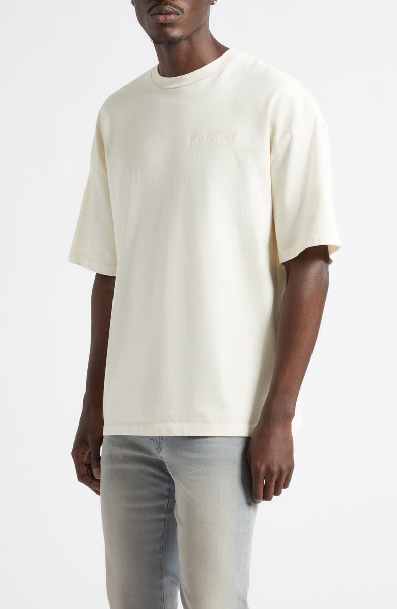 AMIRI Oversize Gradient MA Bandana Patch Appliqué Skate T-Shirt, Alternate, color, Ivory