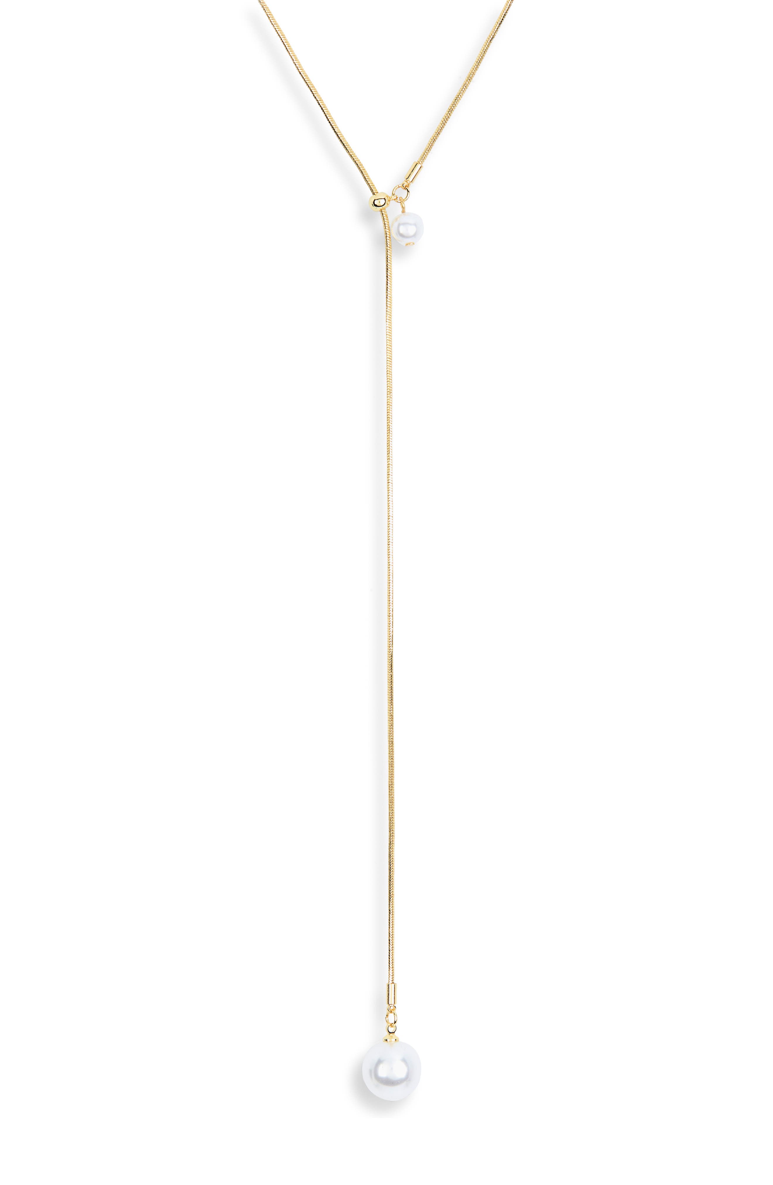 NORDSTROM RACK Demi Fine Faux Pearl Lariat Y-Necklace