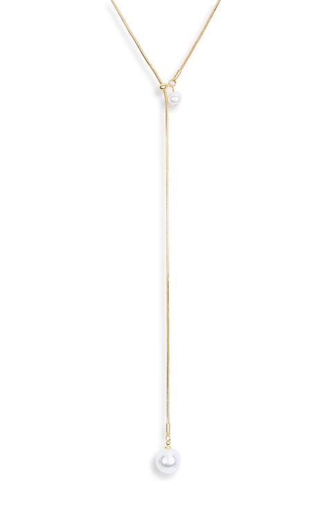 Demi Fine Faux Pearl Lariat Y-Necklace