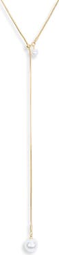 NORDSTROM RACK Demi Fine Faux Pearl Lariat Y-Necklace