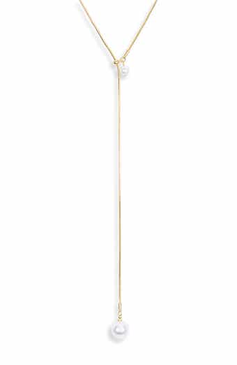 NORDSTROM RACK Demi Fine Faux Pearl Lariat Y-Necklace