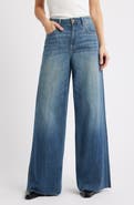 HIDDEN JEANS Raw Hem High Waist Super Wide Leg Jeans