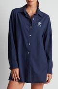 Lauren Ralph Lauren Embroidered Logo Organic Cotton Cover-Up Shirtdress