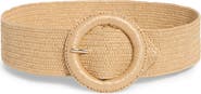 NORDSTROM RACK Stretch Woven Circular Buckle Belt