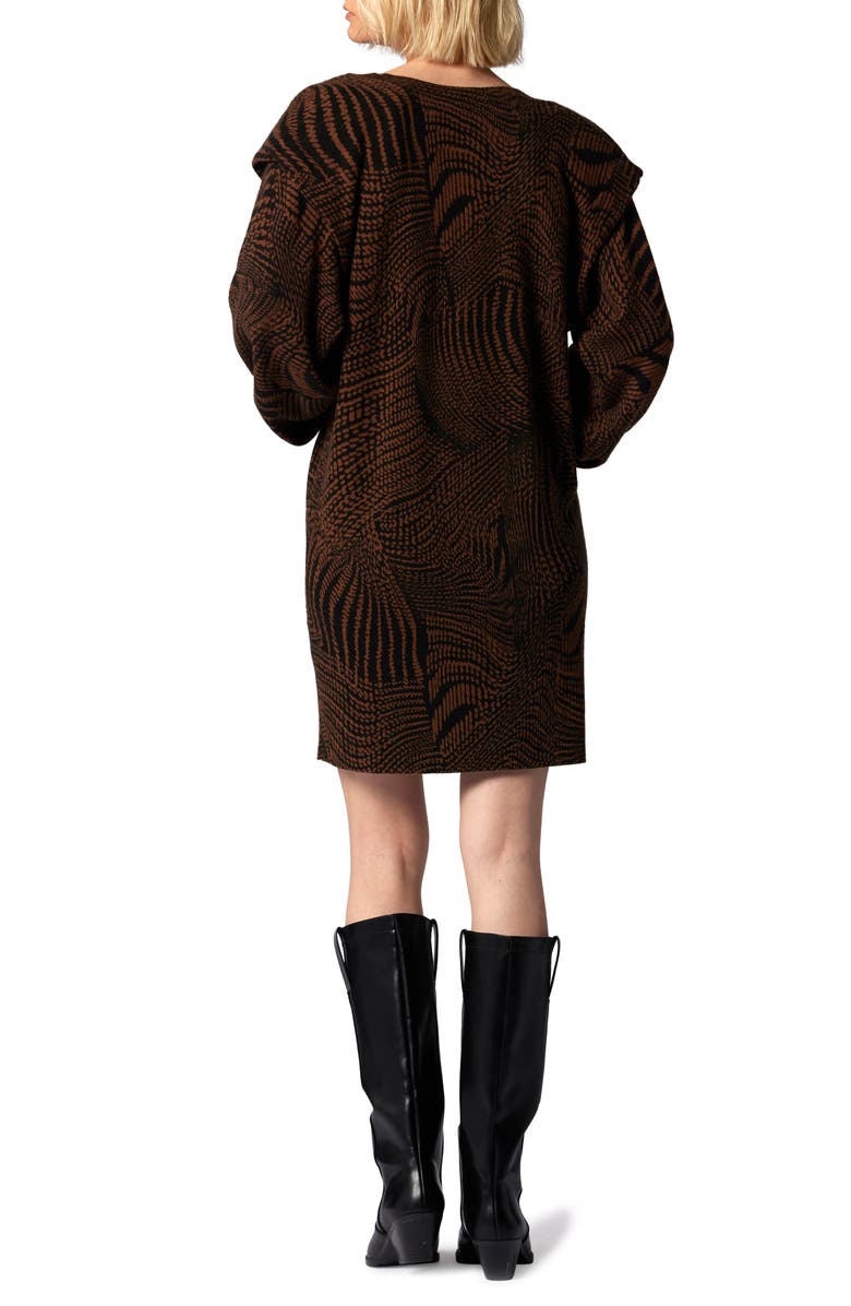Equipment Elijah Long Sleeve Wool & Cashmere Sweater Dress, Alternate, color, Emperador And True Black