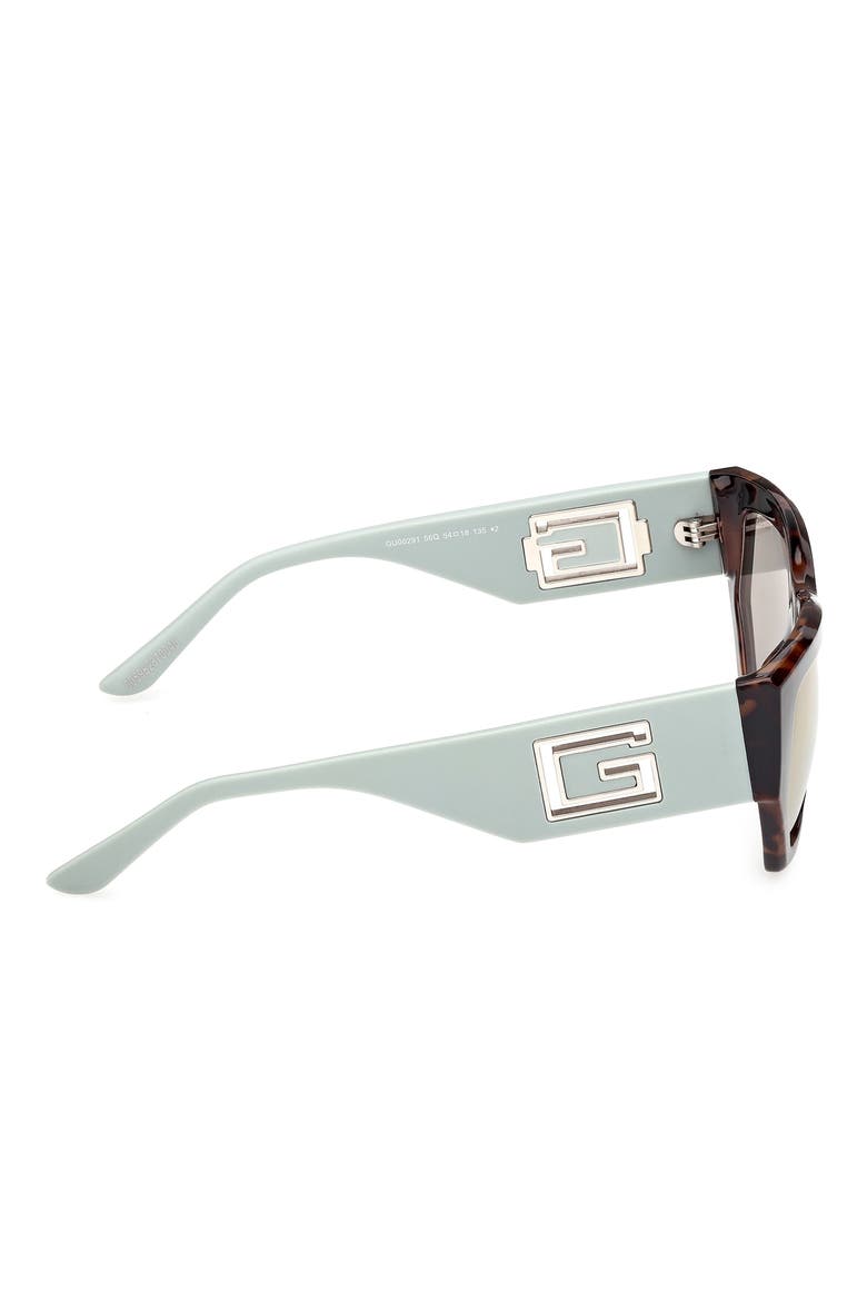 Geometric Sunglasses, Alternate, color, HAVANA/ OTHER / GREEN MIRROR