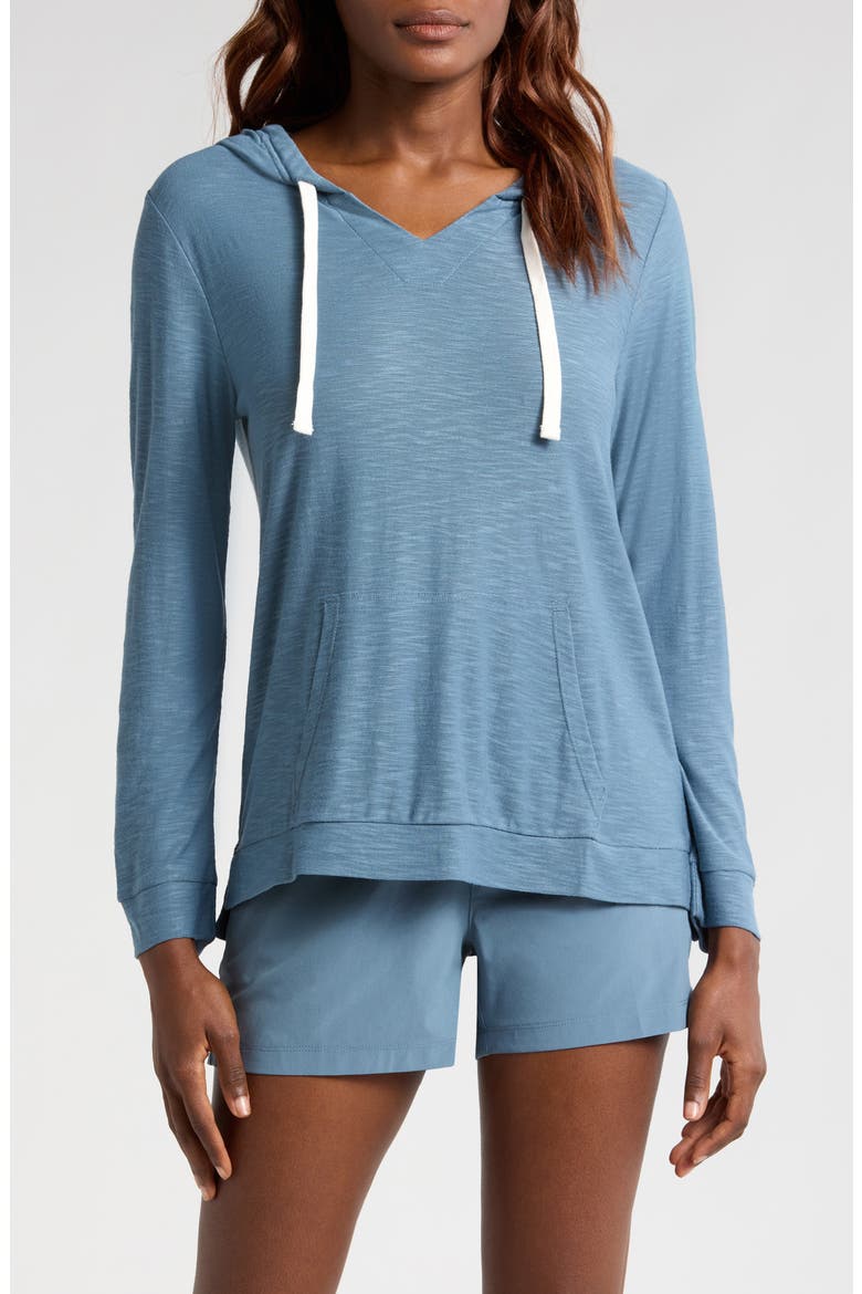 Oversize Slub Hoodie, Main, color, PACIFIC BLUE