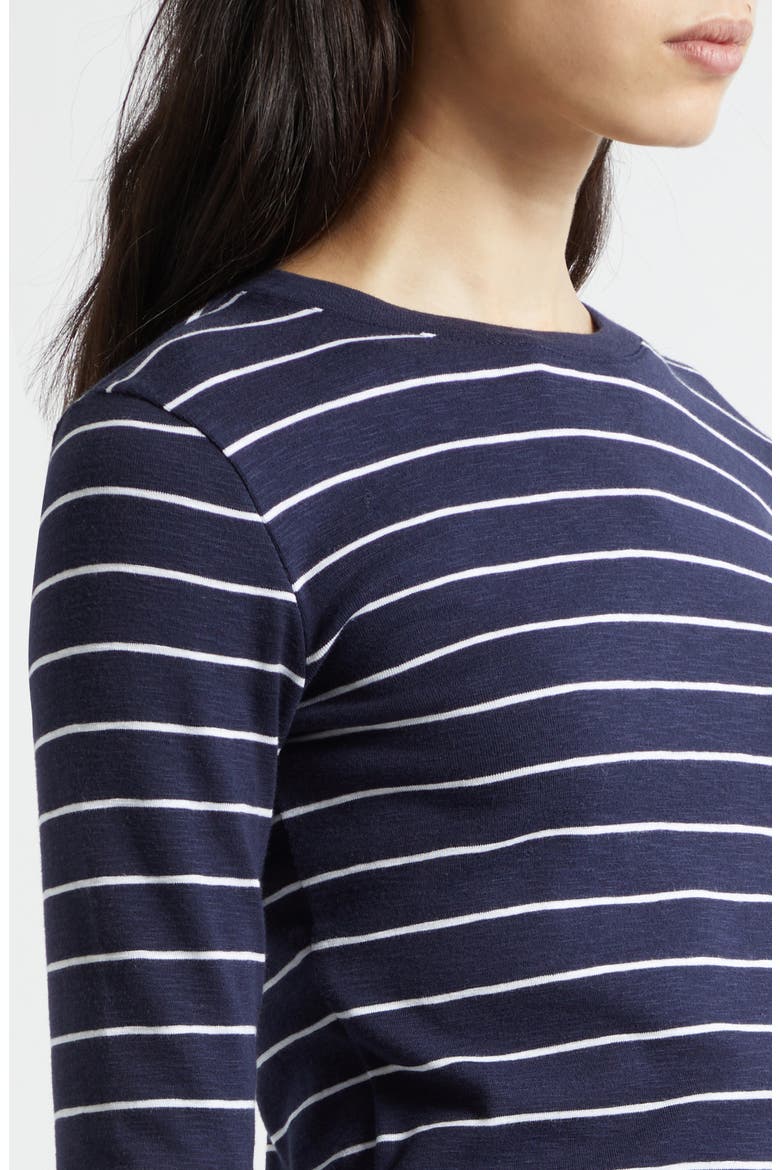 Stripe Long Sleeve Cotton & Modal Crewneck Top, Alternate, color, TWILIGHT NAVY COMBO