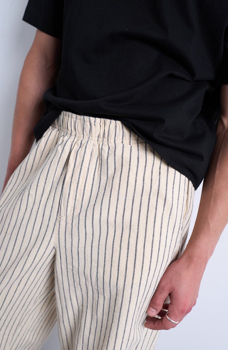 Topman Baggy Fit Stripe Pants, Alternate, color, Cream