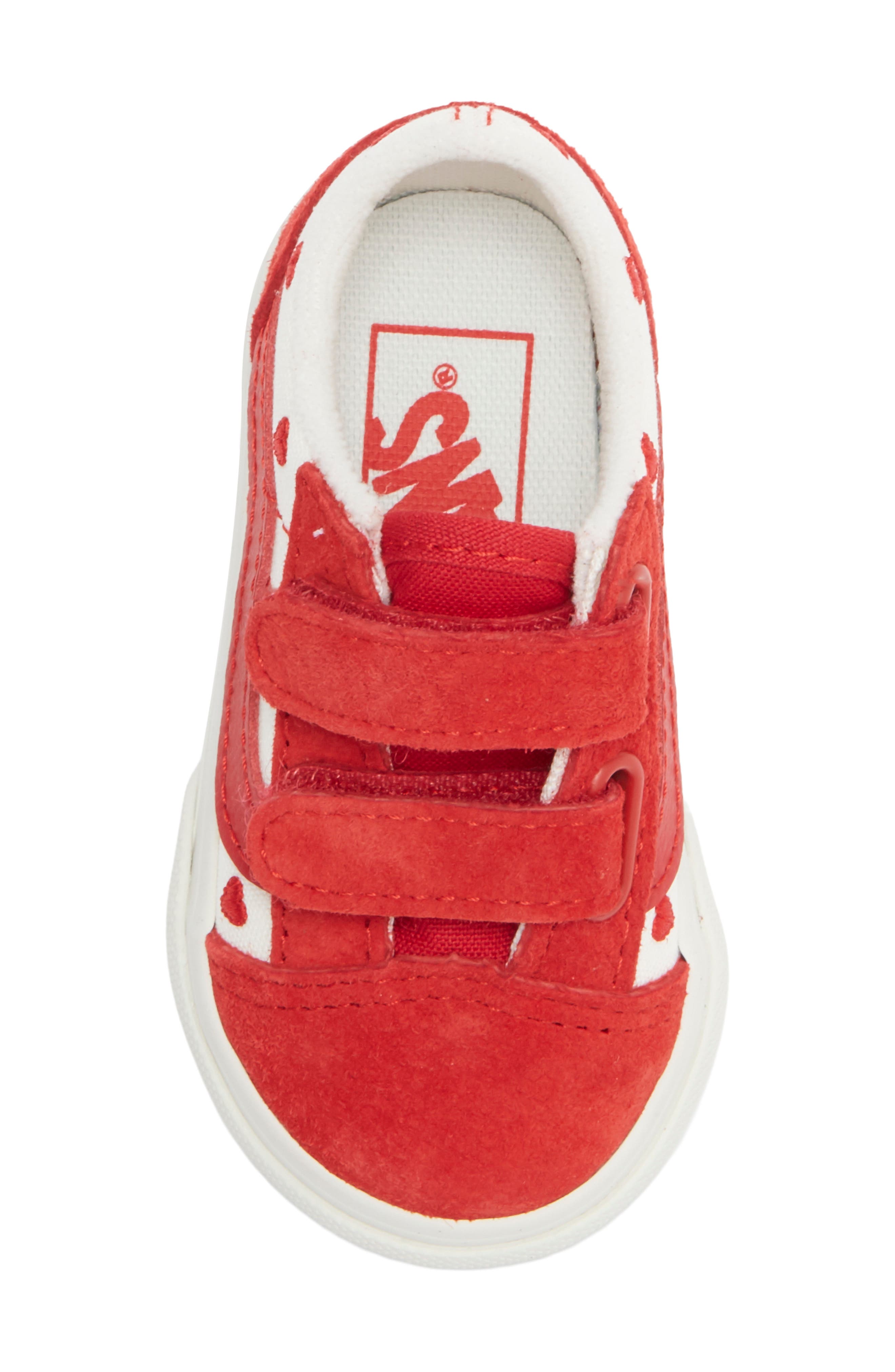Vans Kids' Old Skool V Sneaker, Alternate, color, Valentines Red/True White