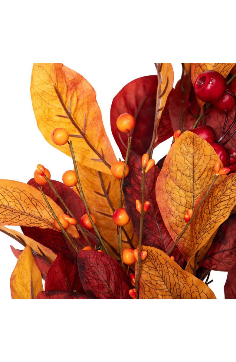 Northlight Berries with Leaves Artificial Fall Harvest Twig Wreath - 24", Alternate, color, 
