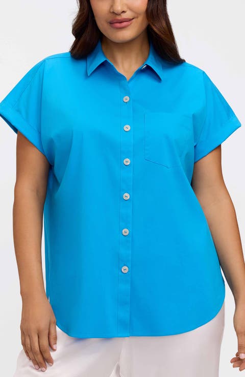 Abigail Short Sleeve Button-Up Shirt (Plus)