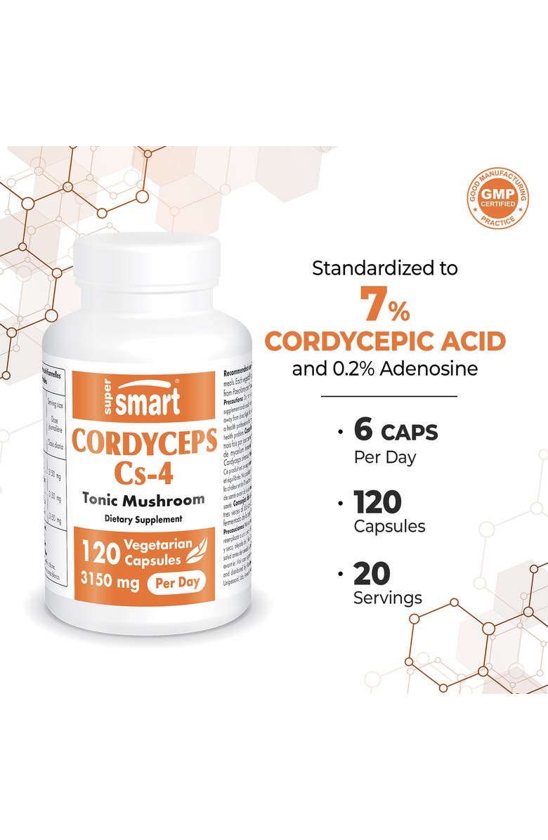 SuperSmart Cordyceps Cs-4 3150mg per Day, Alternate, color, NO COLOR
