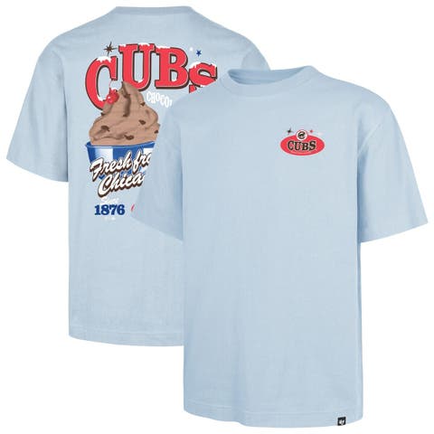 Men's '47 Light Blue Chicago Cubs Ice Cream Parlor Foundation T-Shirt
