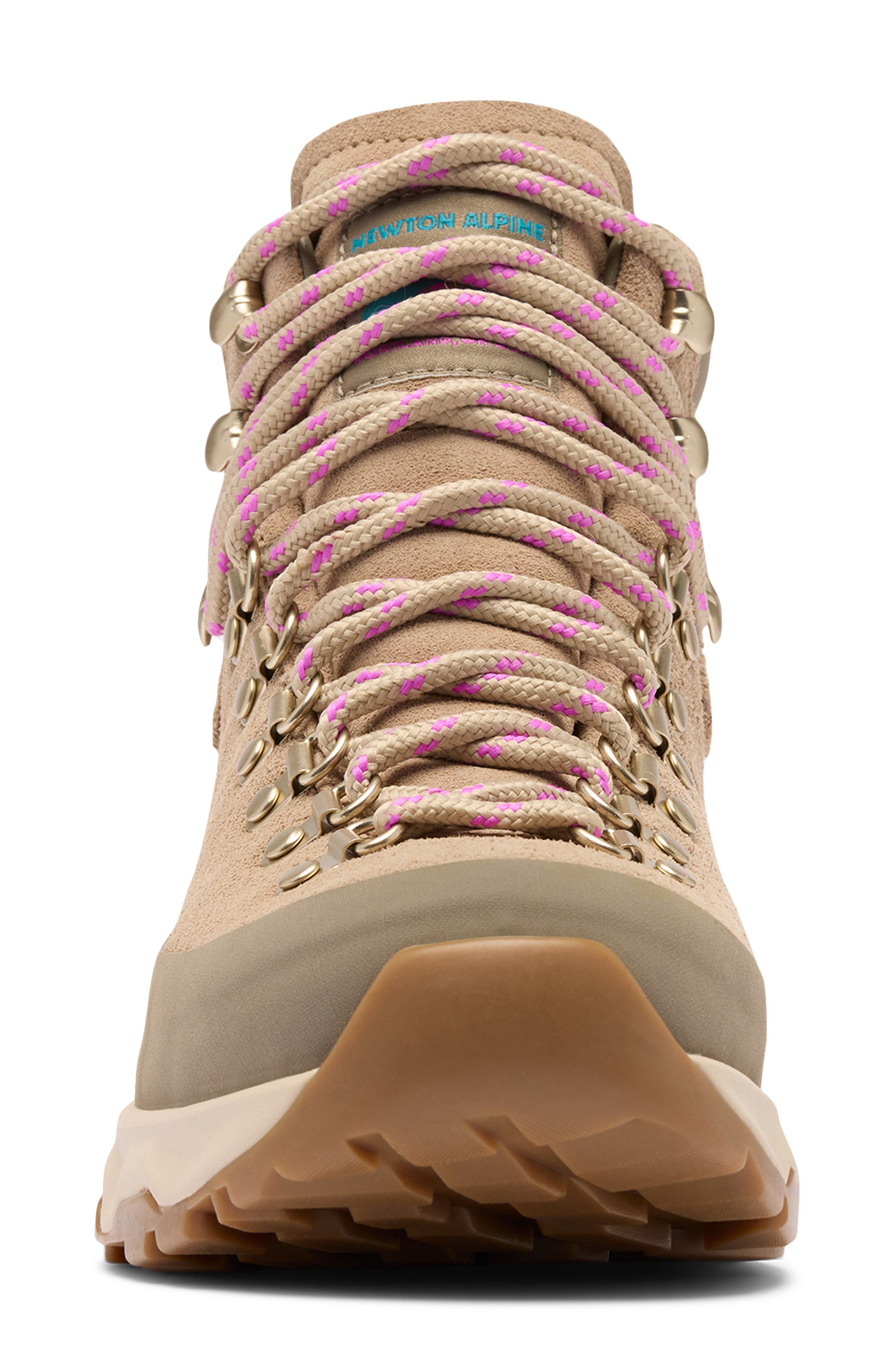 Columbia Newton Alpine PT Waterproof Hiking Boot, Alternate, color, Oxford Tan/ Foxglove