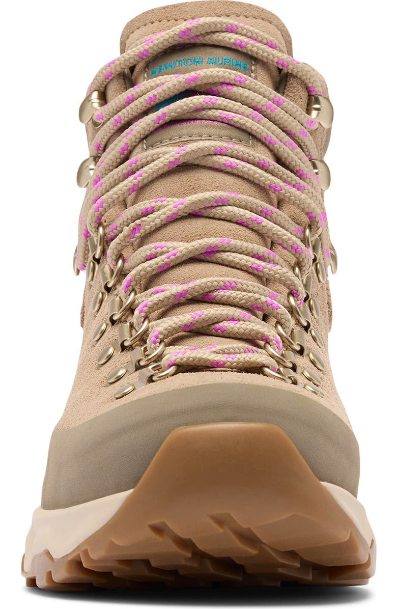 Columbia Newton Alpine PT Waterproof Hiking Boot, Alternate, color, Oxford Tan/ Foxglove