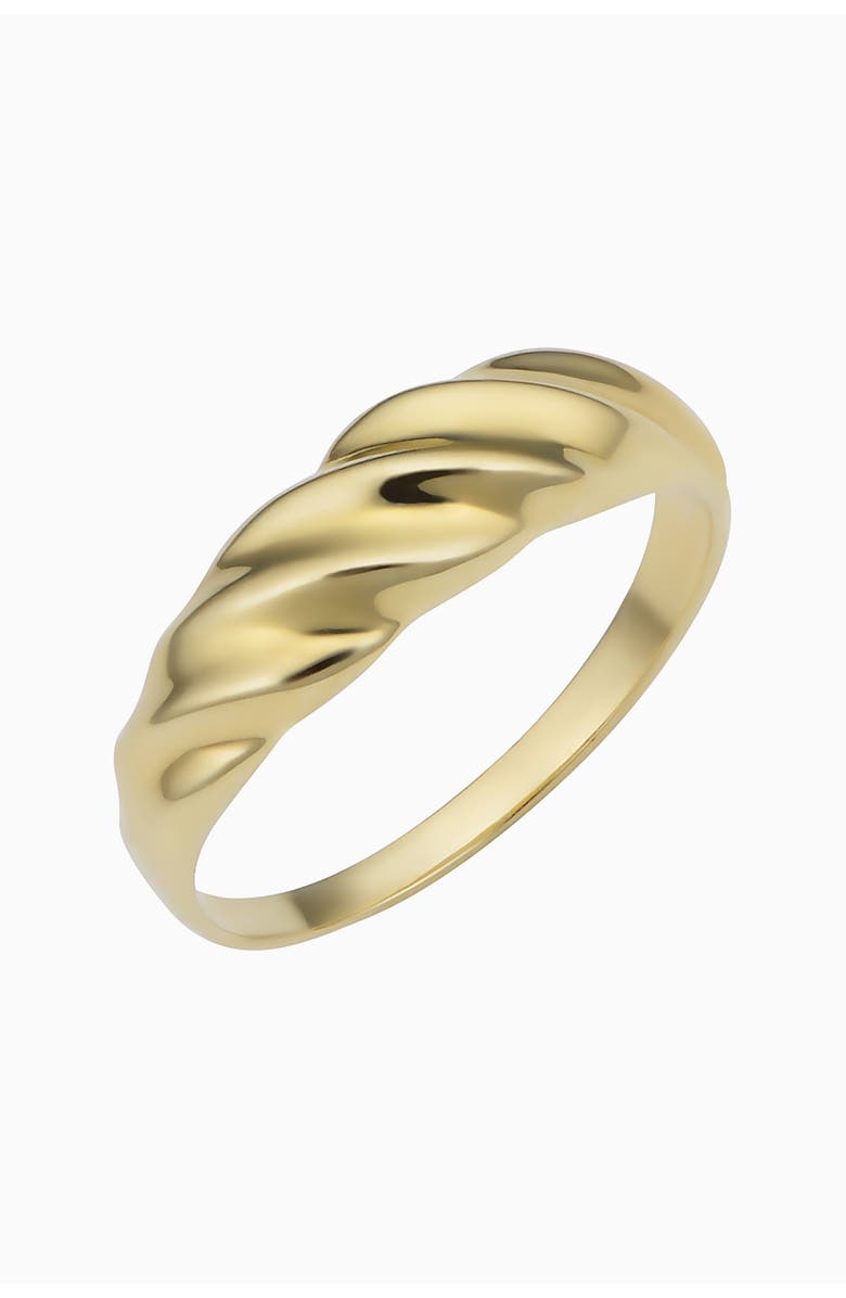 Oradina 10K Yellow Gold Greek Retro Dome Ring, Main, color, Yellow Gold