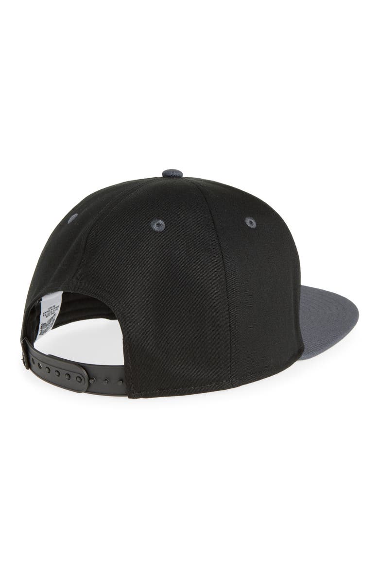 Two Tone Embroidered Logo Snapback Cap, Alternate, color, BLACK