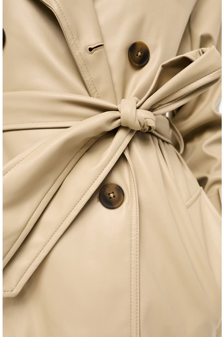Faux Leather Trench Coat, Alternate, color, NUDE