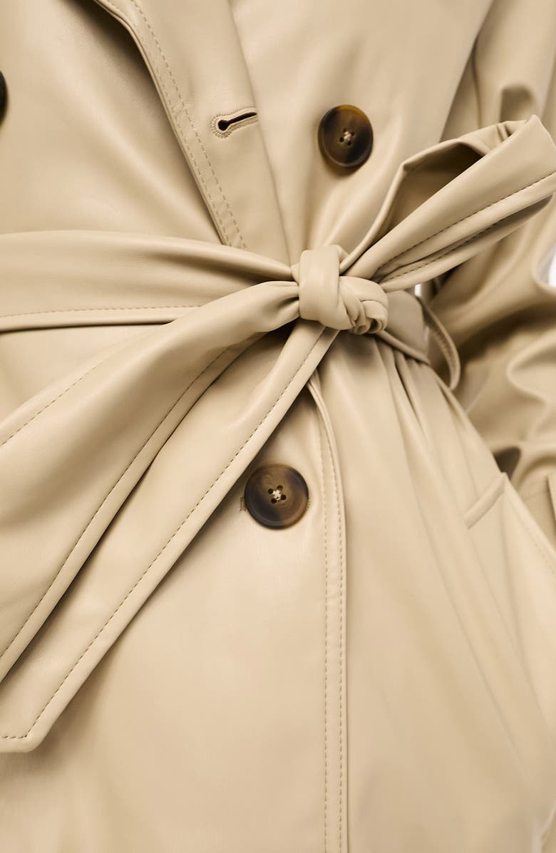 ASOS DESIGN Faux Leather Trench Coat, Alternate, color,