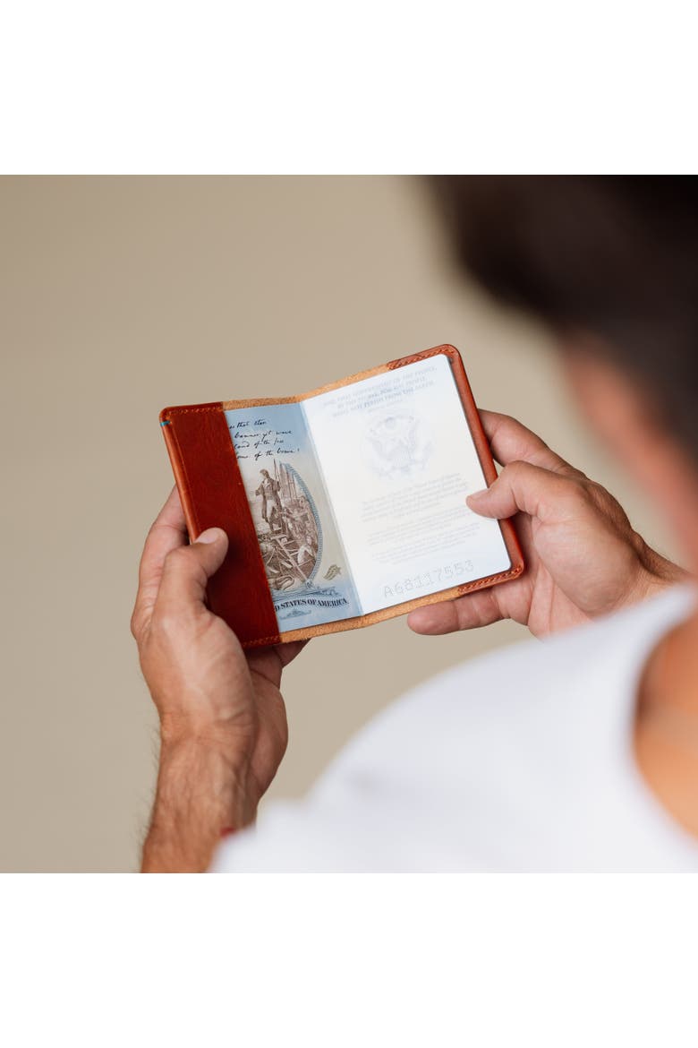 The Companion Passport Holder with AirTag Pocket, Alternate, color, English Tan
