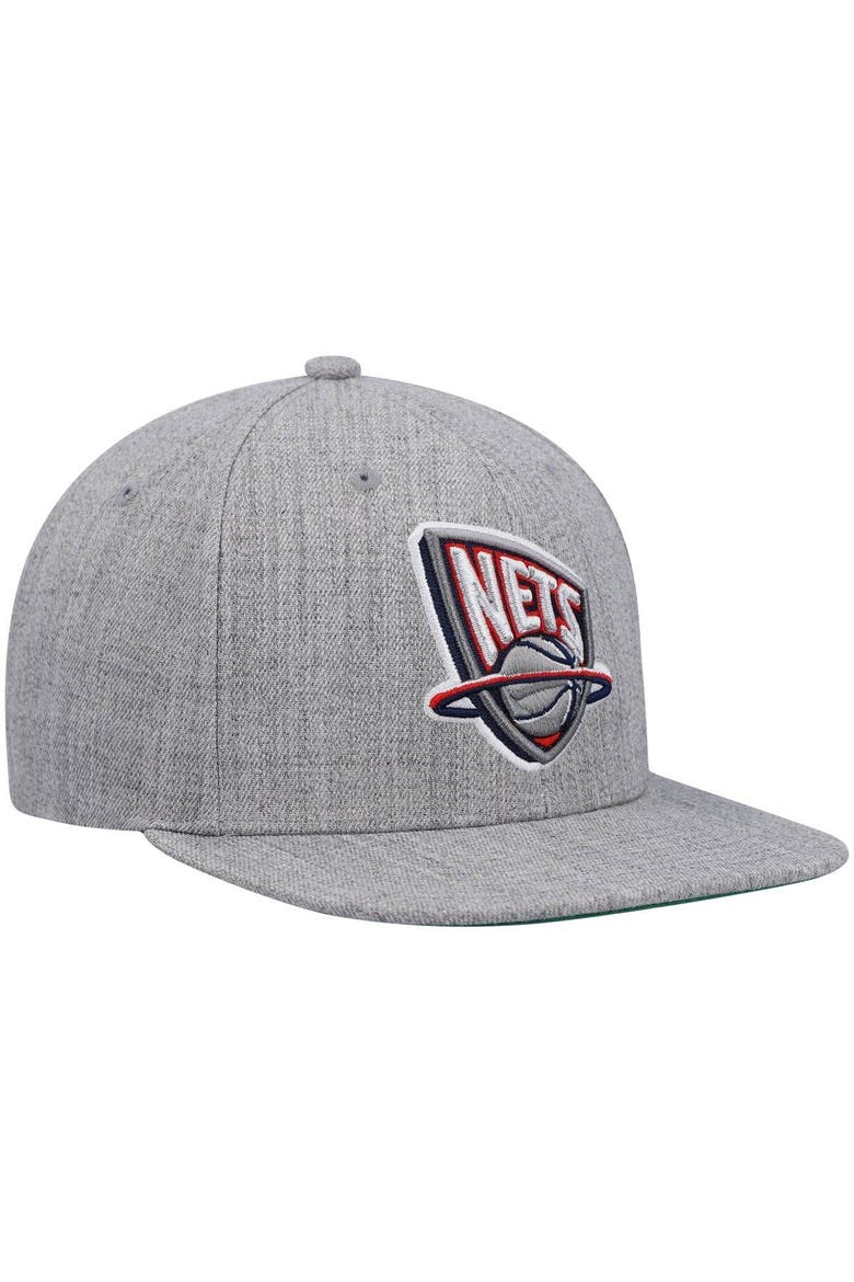 Men's Mitchell & Ness Heathered Gray New Jersey Nets Hardwood Classics Team 2.0 Snapback Hat, Alternate, color, Heather Gray