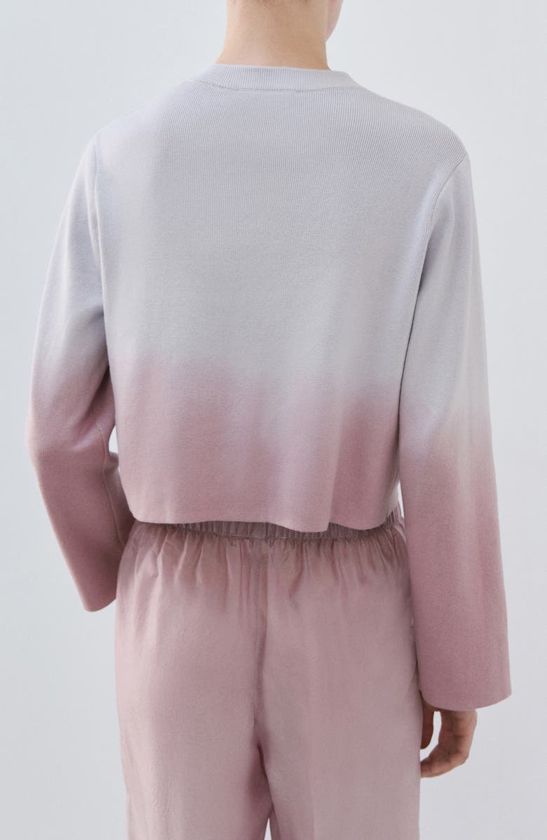 MANGO Gradient Crop Cotton Cardigan, Alternate, color, Lilac