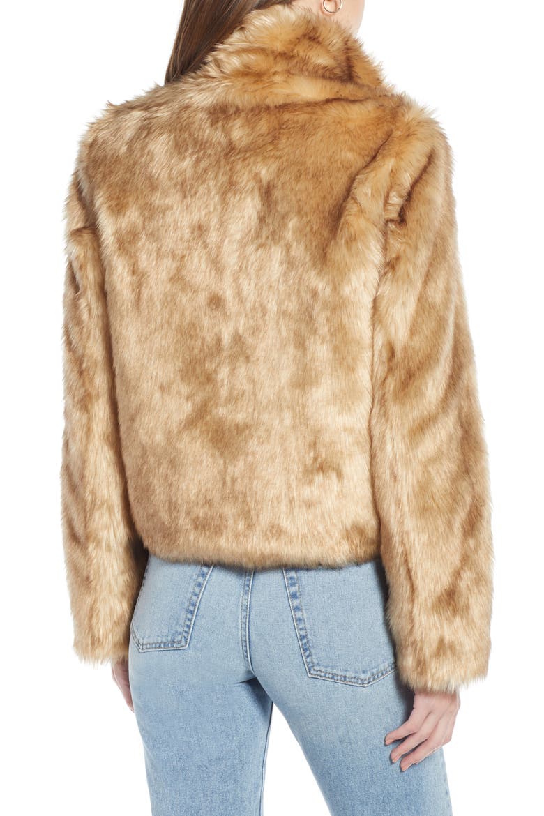 Faux Fur Crop Jacket (Nordstrom Exclusive), Alternate, color, TAN