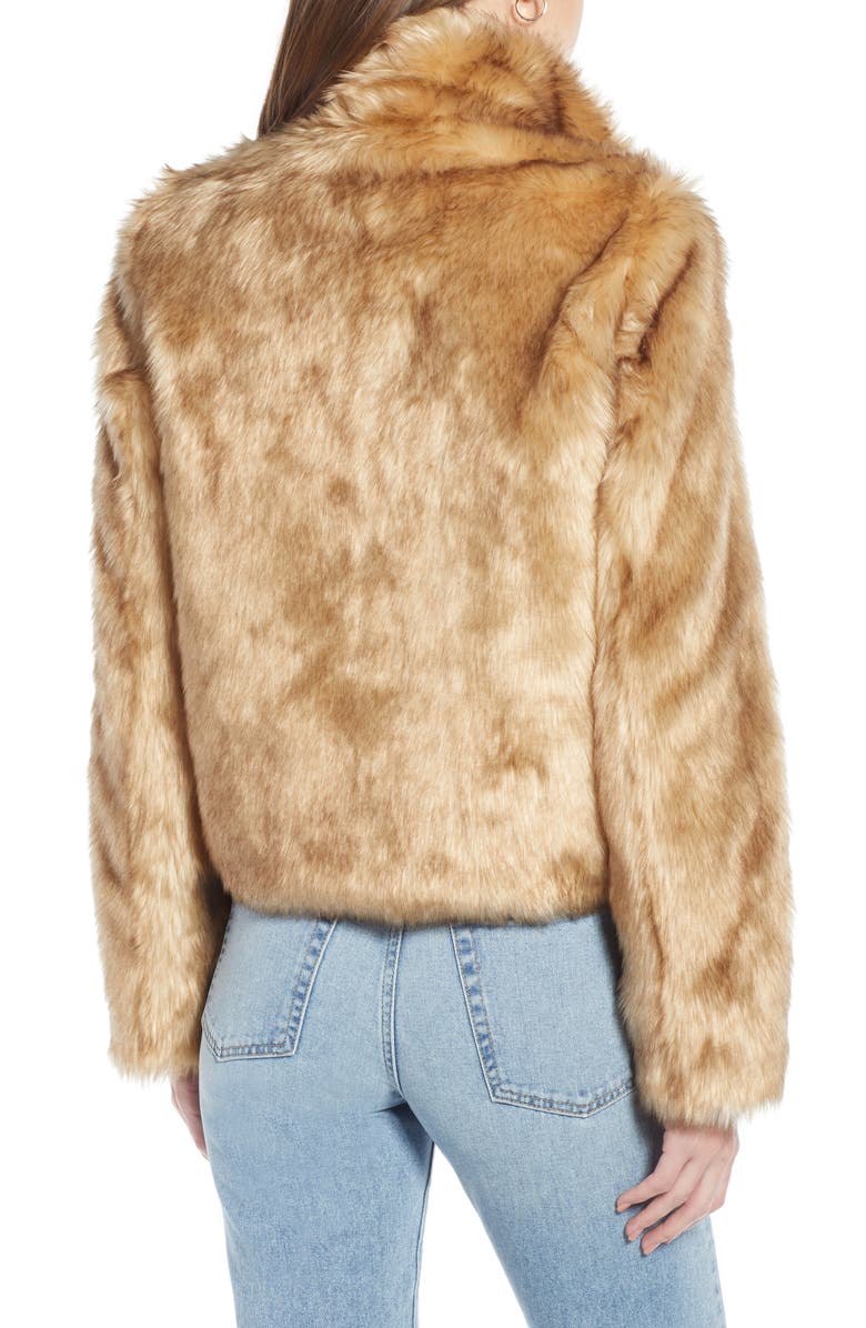 Something Navy Faux Fur Crop Jacket, Alternate, color, 