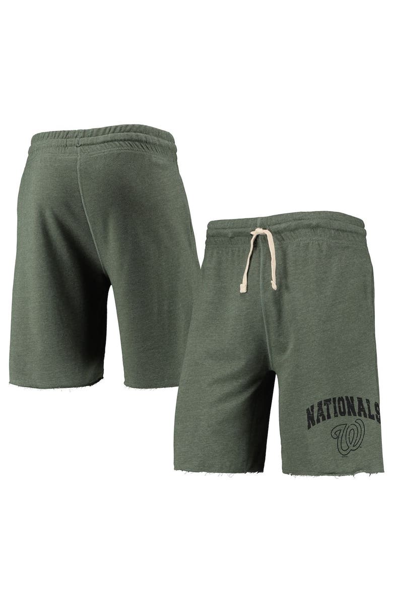 CONCEPTS SPORT Men's Concepts Sport Heathered Green Washington Nationals Mainstream Logo Terry Tri-Blend Shorts, Main, color, Heather Green