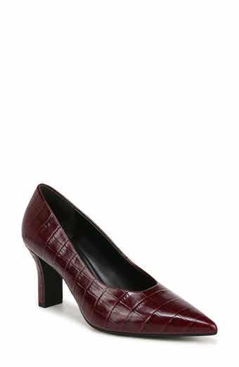 Vince Dianen Croc Embossed Pointed Toe Pump