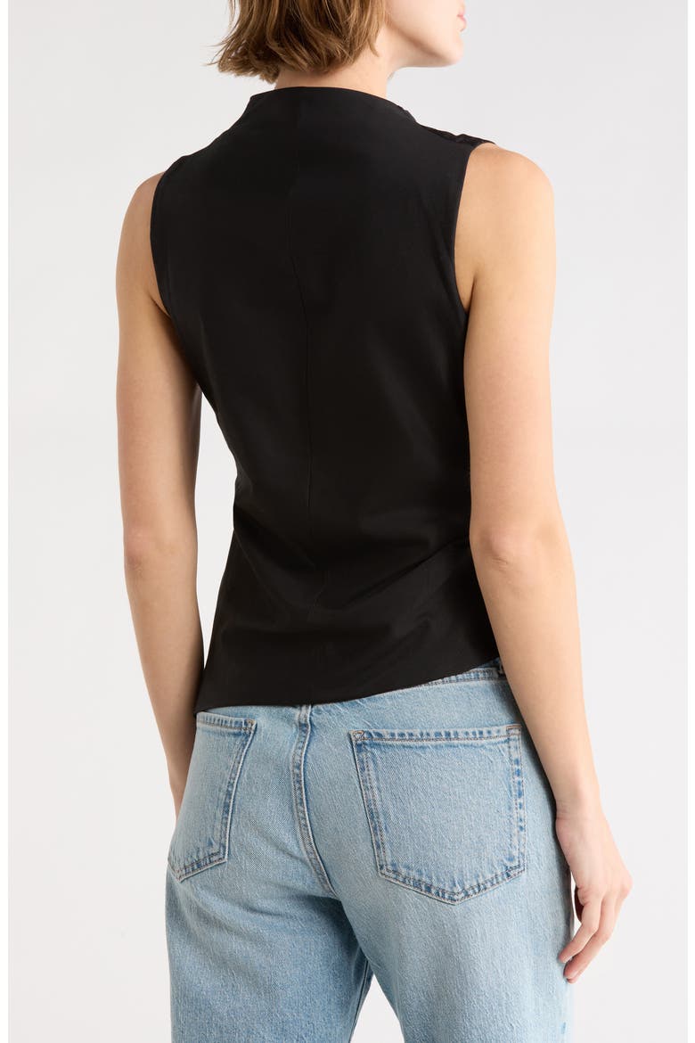Caden Cowl Neck Cotton Top, Alternate, color, BLACK