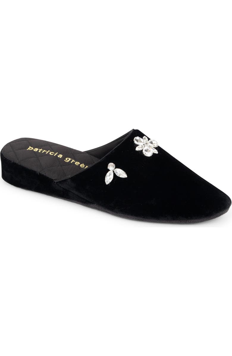 patricia green Lucille Crystal Embellished Velvet Slipper, Main, color,