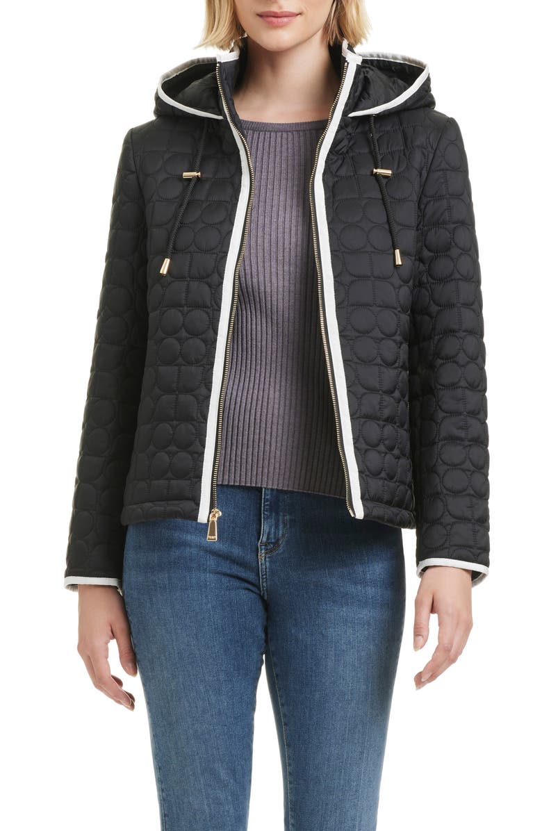 Kate Spade New York water resistant hooded quilted jacket, Alternate, color,