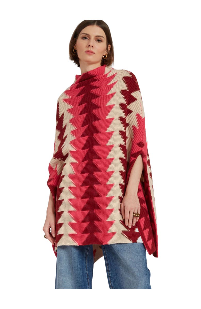 La DoubleJ Trine Cape Multicolor Bordeaux, Main, color, Multicolor Bordeaux