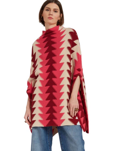 Trine Cape Multicolor Bordeaux