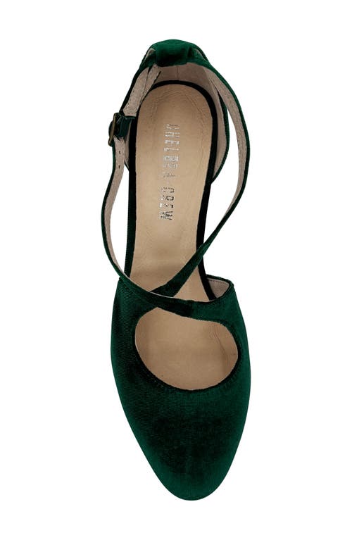 Chelsea Crew Oren Crossover Pump In Green Velvet