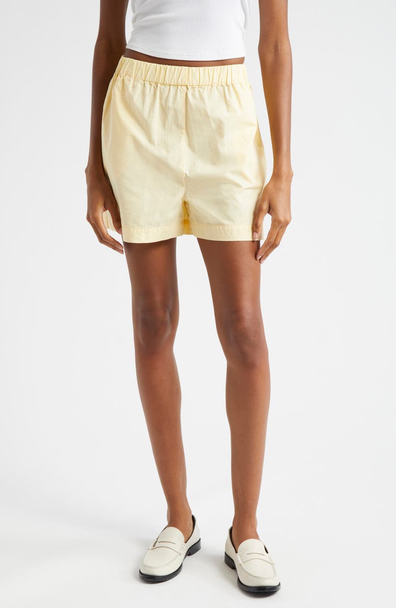 Sporty & Rich Cotton Poplin Shorts, Main, color, 