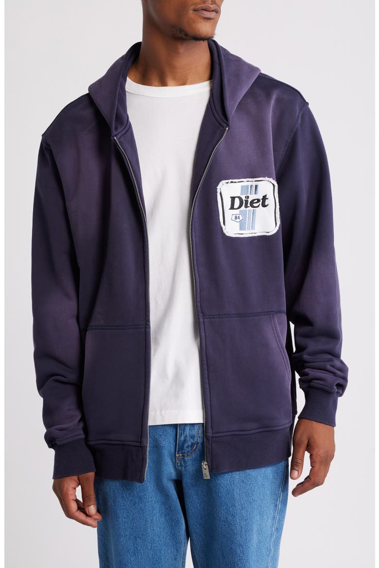 Rig Logo Patch Cotton French Terry Zip Hoodie, Main, color, VINTAGE NAVY
