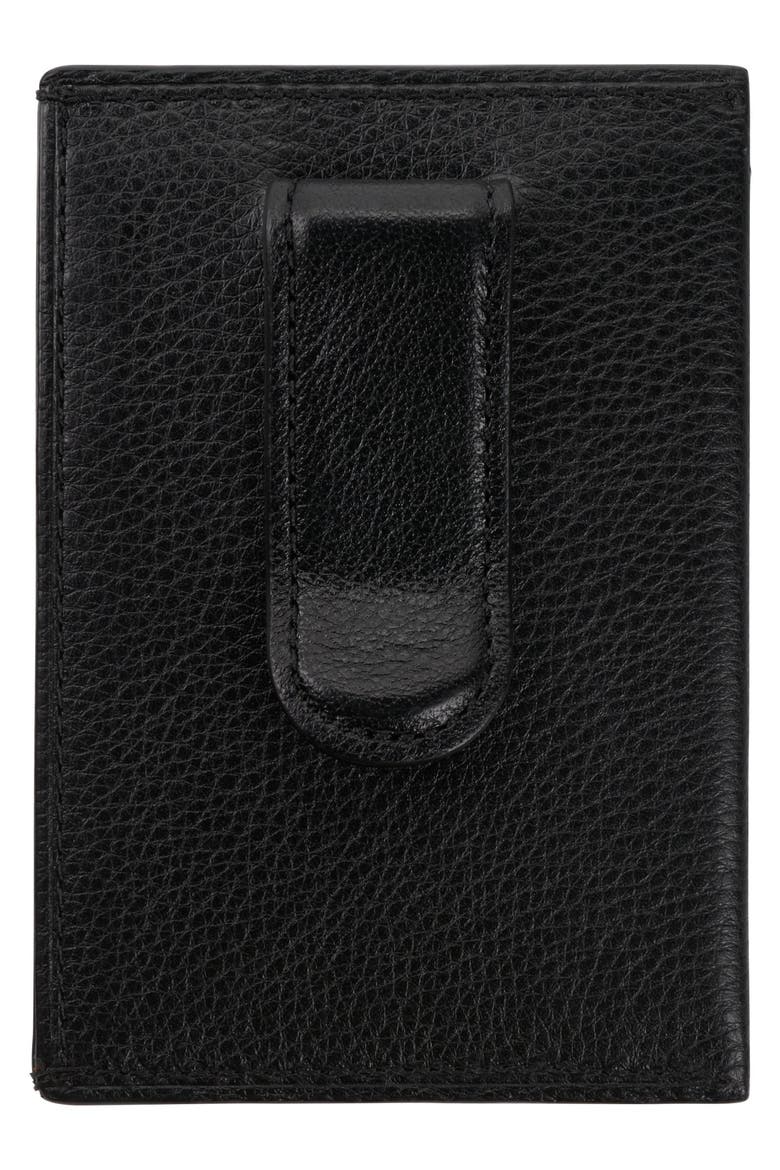 Leather Money Clip Card Case, Alternate, color, BLACK TEXTURED