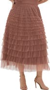 City Chic Averi Tiered Tulle Maxi Skirt