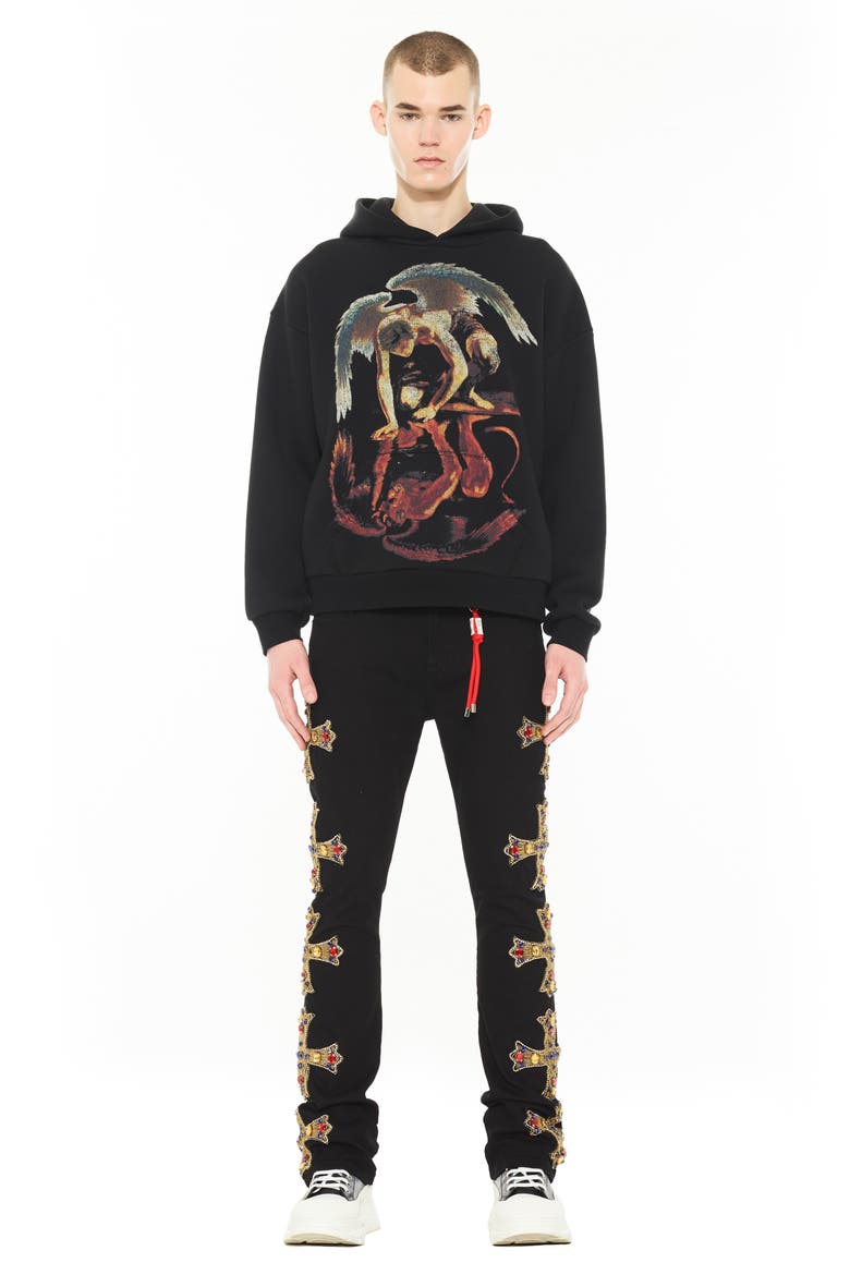 Repent Cotton Graphic Hoodie, Alternate, color, BLACK