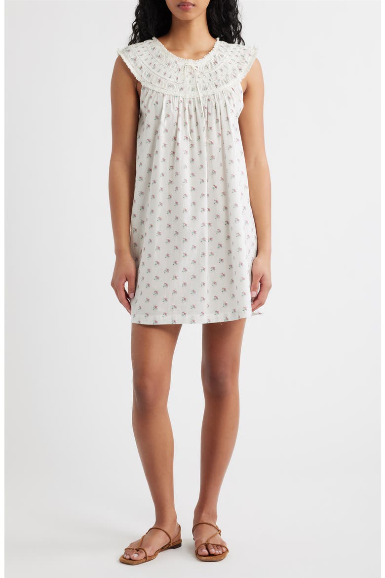 Verity Print Smocked Yoke Dress, Main, color, PETIT POSY CALICO